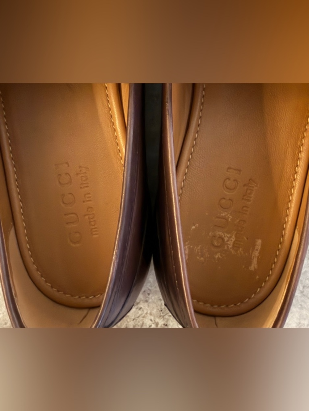 GUCCI JORDAAN Horsebit Leather Loafer Brown  7 / 7.5 US $1100 1953 - Picture 9 of 10